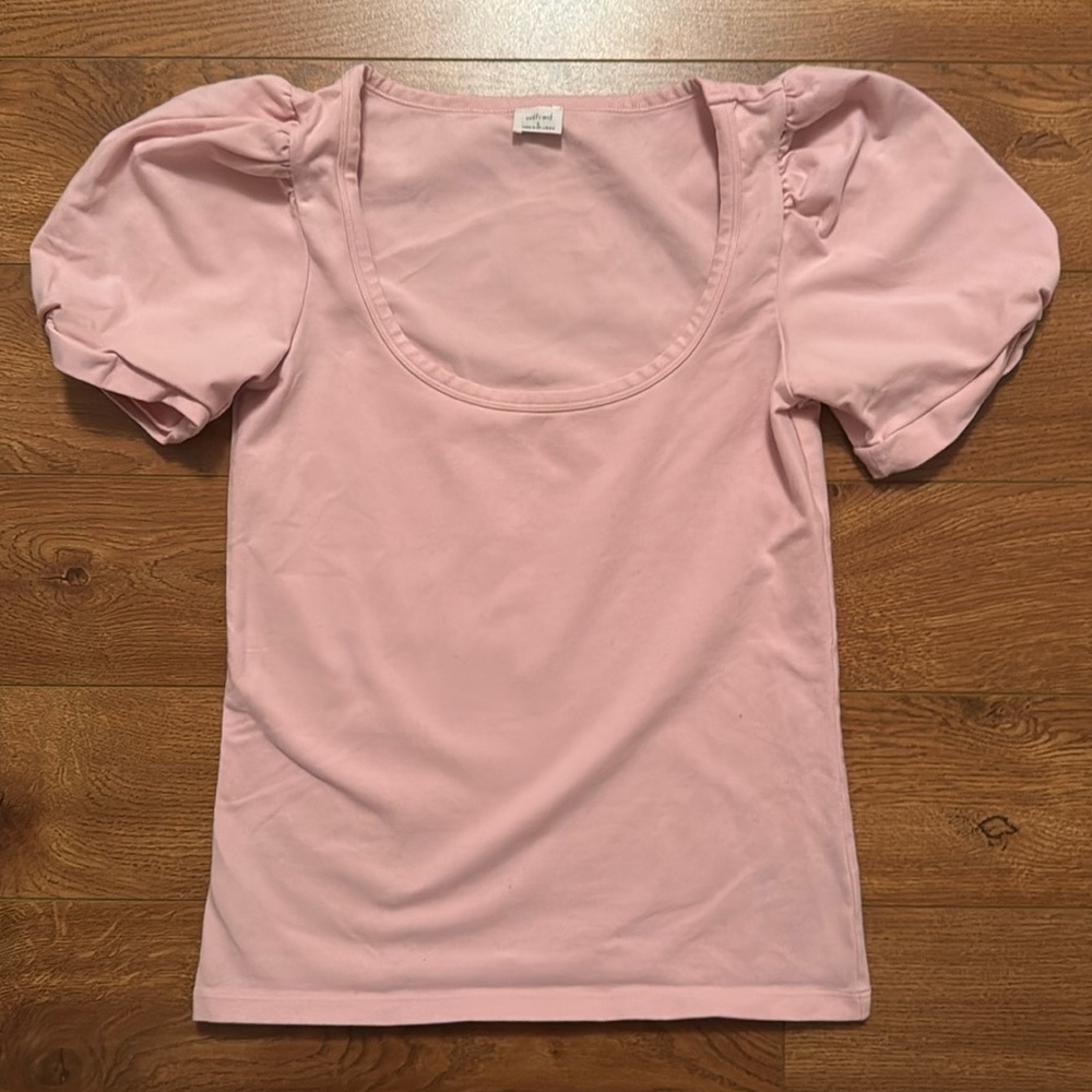 WILFRED Size S pink puff sleeve tee
